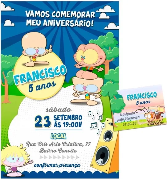 Convite Digital C/tag Convite Mongo e Drongo