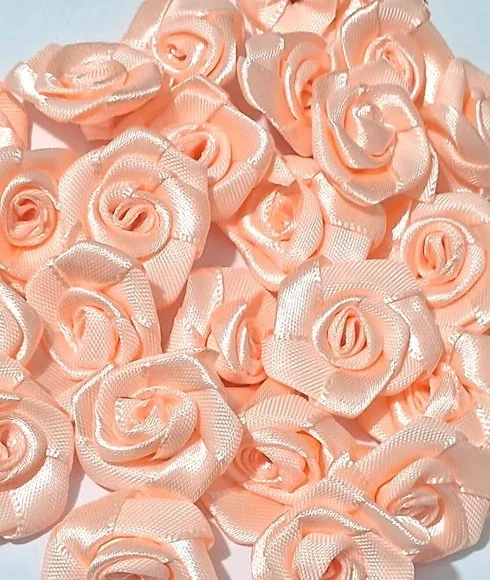 Flor Laranja Tecido Poliéster Pacote com 15 Unidades