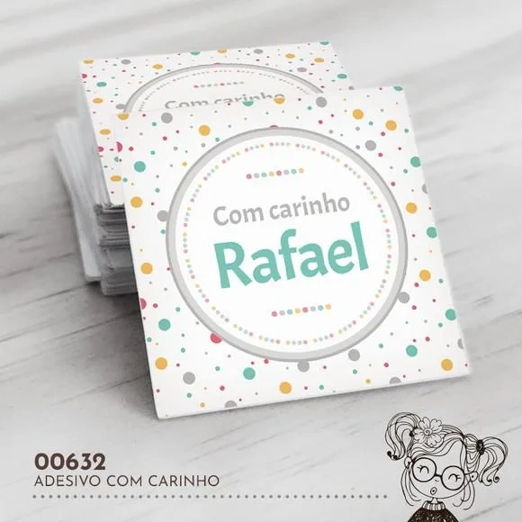 Adesivo Quadrado com Carinho - 00632