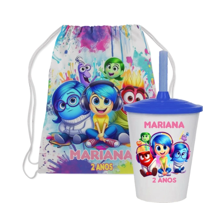 Kit Mochila e Copo Twister personalizado Divertidamente