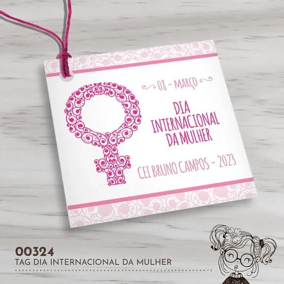 Tag Quadrada Dia Internacional da Mulher - 00324