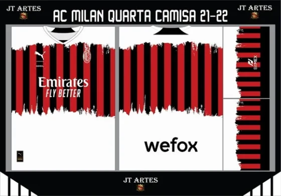 Vetor Da Camisa Ac Milan Quarta Camisa 21-22
