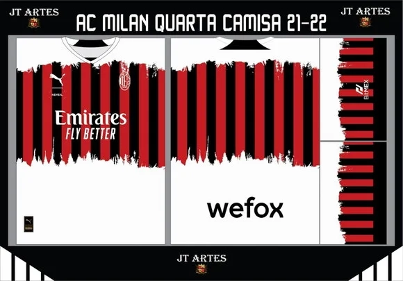 Vetor Da Camisa Ac Milan Quarta Camisa 21-22