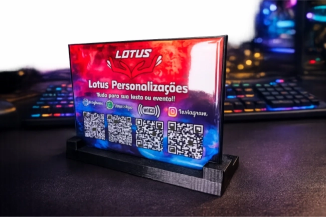 DisPlay / Placa Personalizada Resinada com Base
