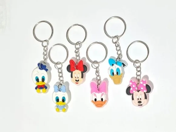 Chaveiro Minnie Fluorescente Emborrachado 6 Unidades