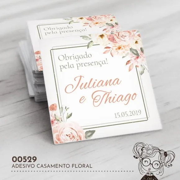 Adesivo Quadrado Casamento - 00529