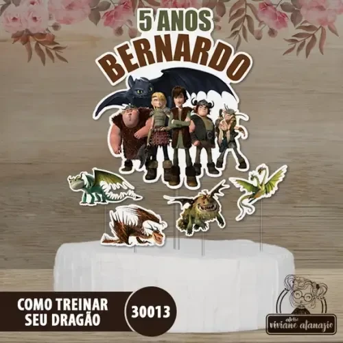 Topo de Bolo Como Treinar Seu Dragão - 30013