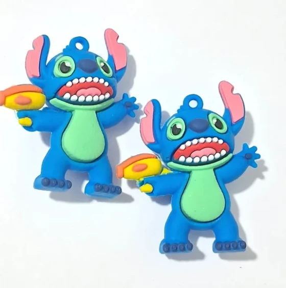 Pingente Stitch 5,8cm Emborrachado Pacote com 2 Unidades