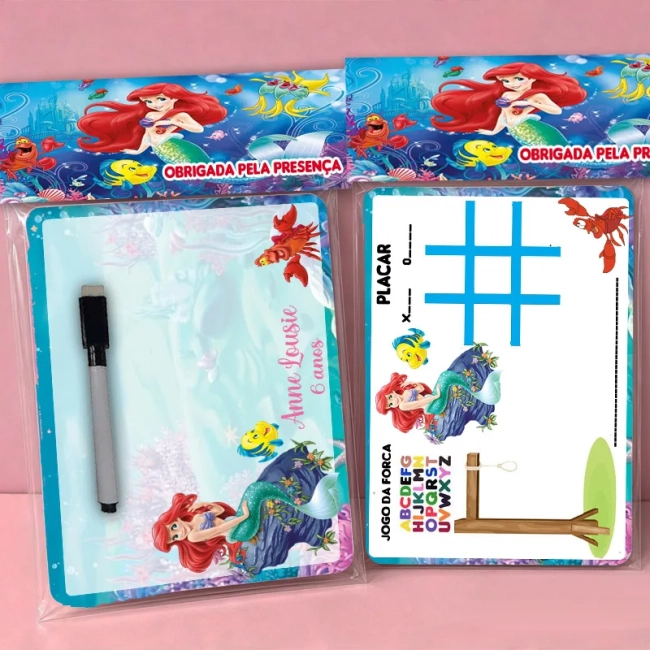 Lousa Magica Personalizada lembrancinhas da Sereia Ariel