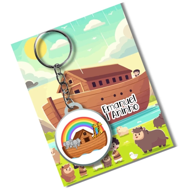 Chaveiro Arca de nóe+ card e eembalagem * adesivado