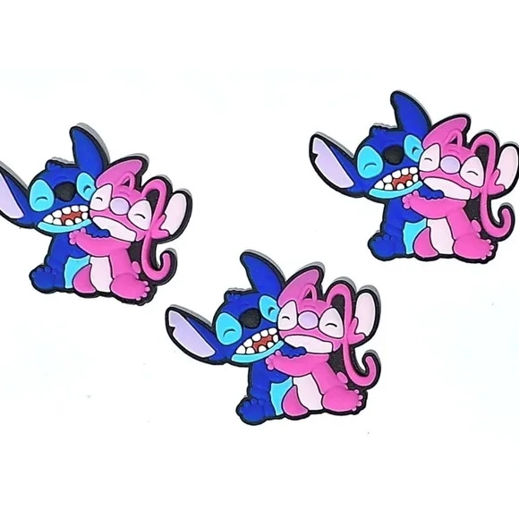 Aplique Angel e Stitch 4,5cm Emborrachado Pacote C/5 Unidade