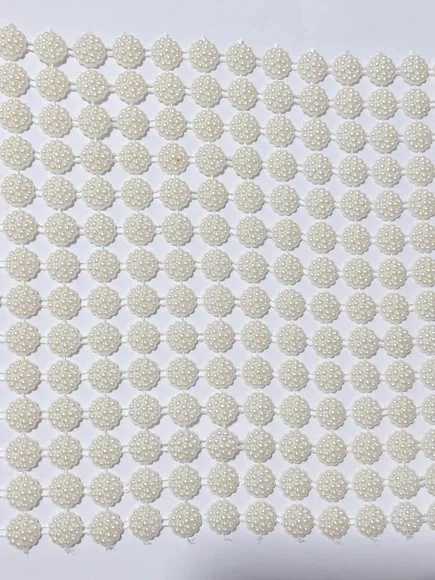 Manta Meia Pérola Cracrelada Creme 10mm Medida 15,5cm/1metro
