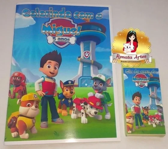 Patrulha Canina - Revista de Colorir com Giz Personalizados