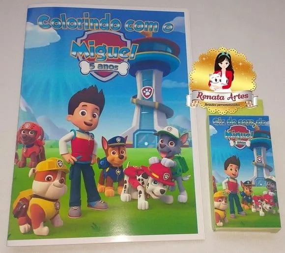Patrulha Canina - Revista de Colorir com Giz Personalizados