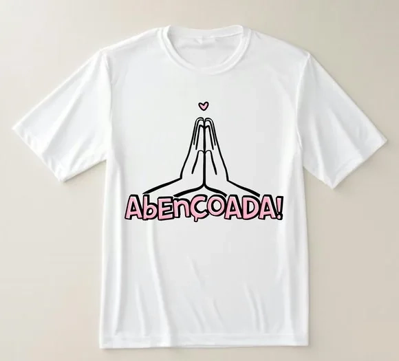 Camiseta Feminina Abençoada Estilo e Fé em Uma Só Peça