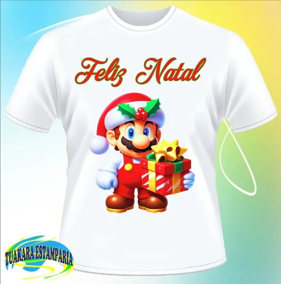Camiseta Feliz Natal - Mario