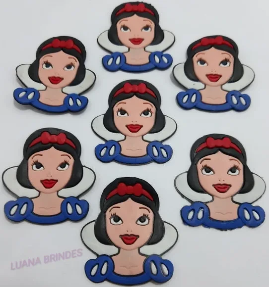 Aplique Branca de Neve de Borracha -pct C/6 Unid