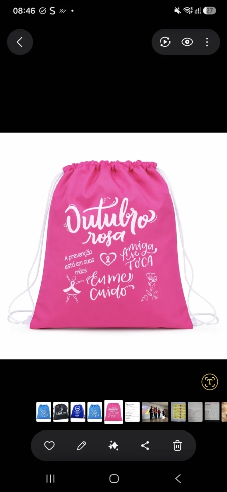 Outubro Rosa  Mochila para Brinde Personalizada