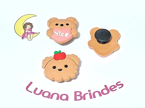 Pins de Crocs Ursinho Emborrachado Pacote com 6 Unidades