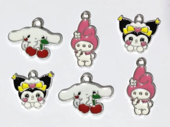 Pingente Turma da Hello Kitty Metal Pacote com 6 Unidades