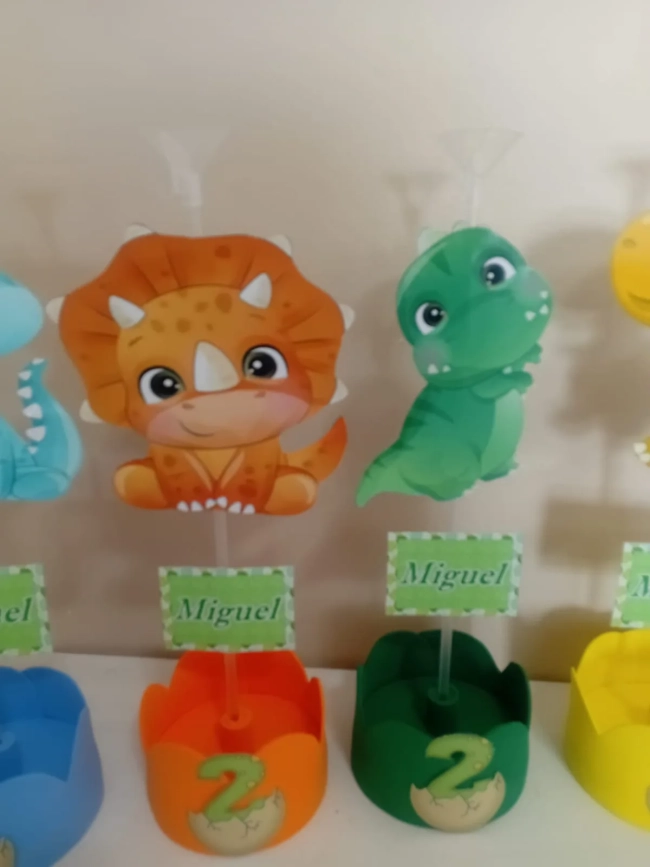 Centro de Mesa Personalizado Dino Baby