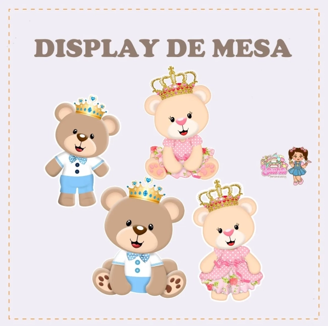 Kit Festa Só Um Bolinho CHÁ REVELAÇÃO - Decoração de Festa