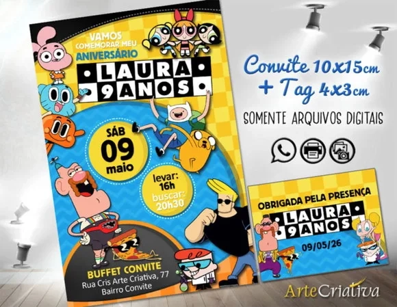 Convite Digital C/tag Cartoon Network