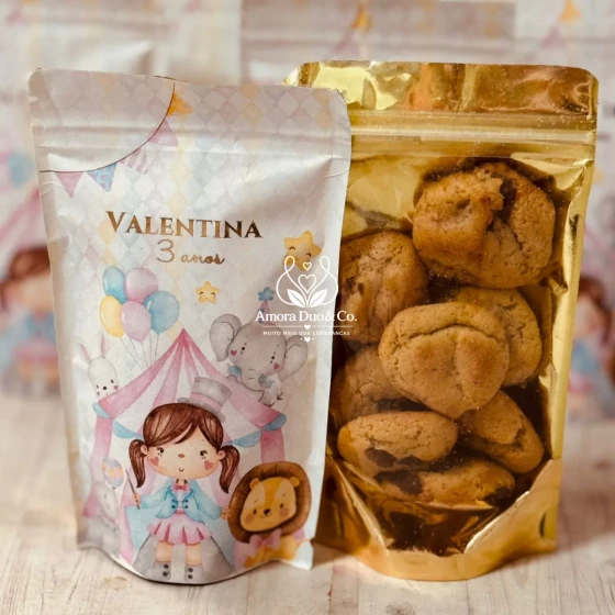 Saco Zip Personalizado com Cookies Petit para Aniversário