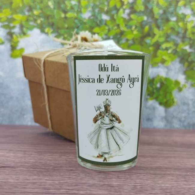 15 Unidades Vela Aromática no Copo Personalizada Orixa Xangô - Ayrá - FAZEMOS QUALQUER TEMA