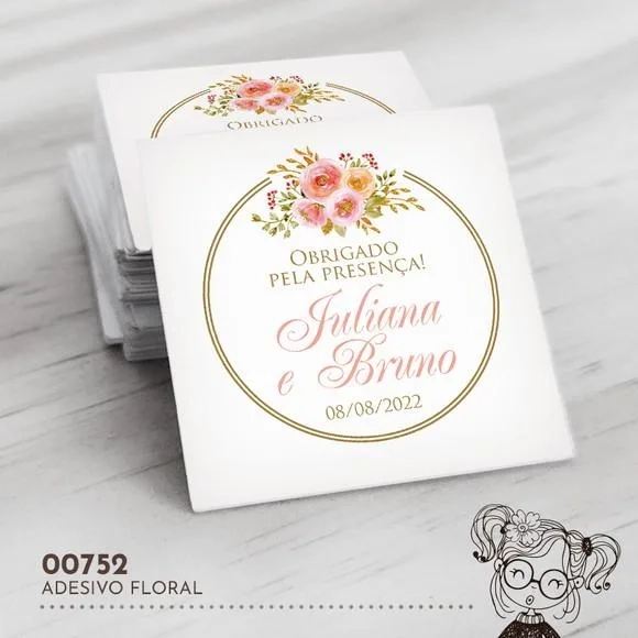 Adesivo Quadrado Floral - 00752
