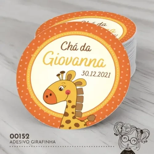 Adesivo Redondo Girafinha - 00152