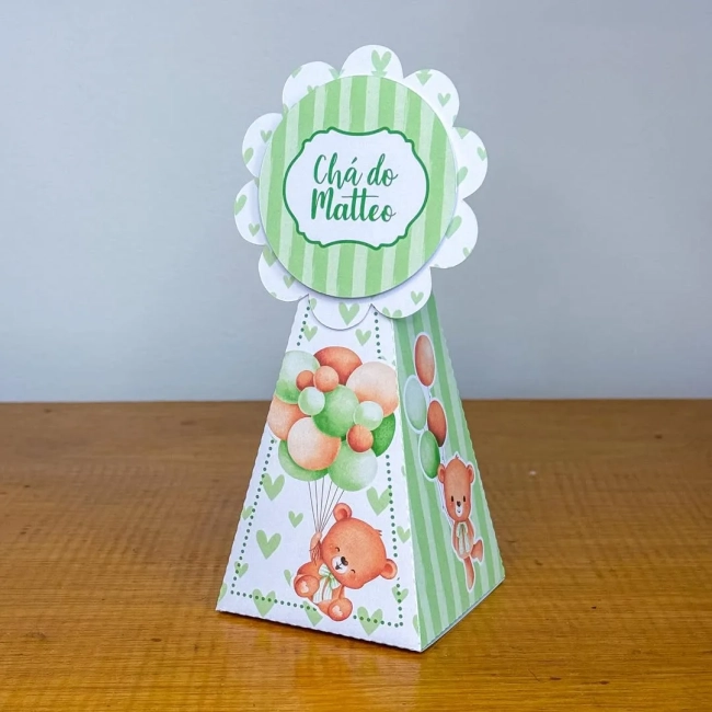 PEGUE E MONTE - Kit Festa URSINHO VERDE - Decoração de Festa | Lembrancinhas | Aniversário | Personalizados