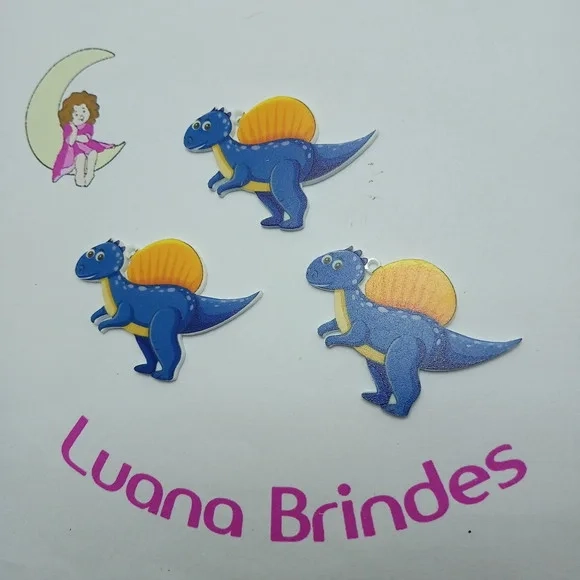 Pingente Dinossauro Royal Acrilico U.V. 5cm Pct 4 Unidades