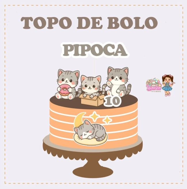 Kit Festa Só Um Bolinho GATINHOS - Decoração de Festa