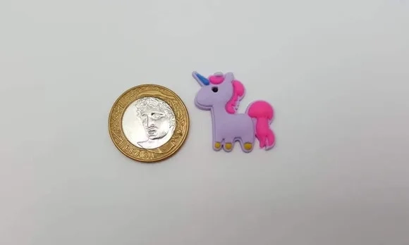 Aplique de Unicórnio Emborrachado de 3cm 7 Peças