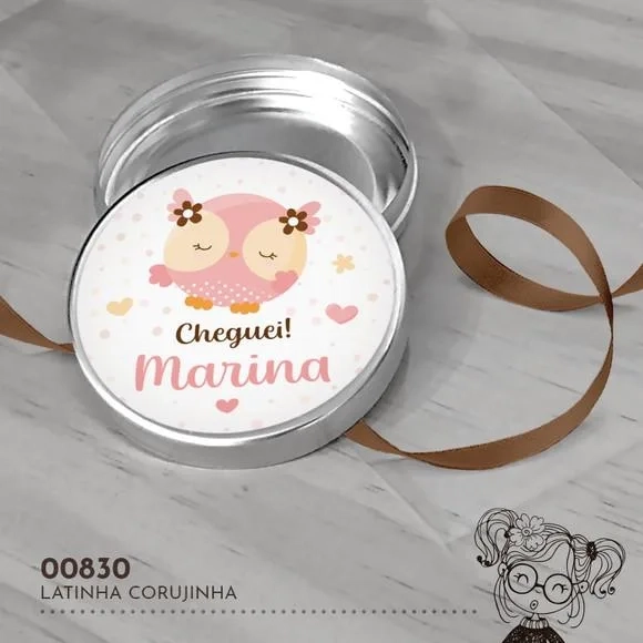 Latinha Adesivada Corujinha - 00830