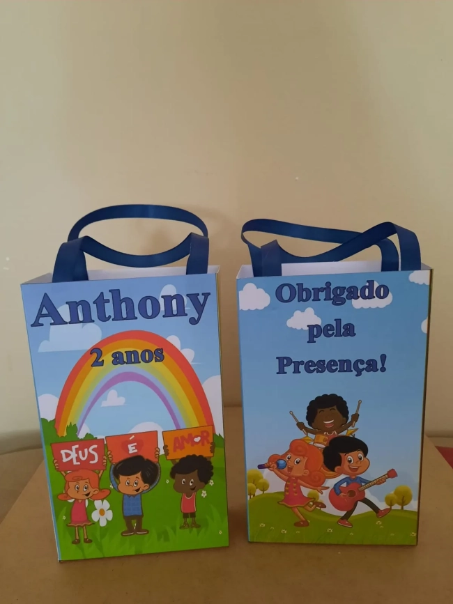 Sacolinhas Personalizadas 3 Palavrinhas para Lembrancinhas