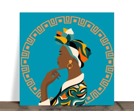 Azulejo Decorativo Afro 15x15 cm com Suporte