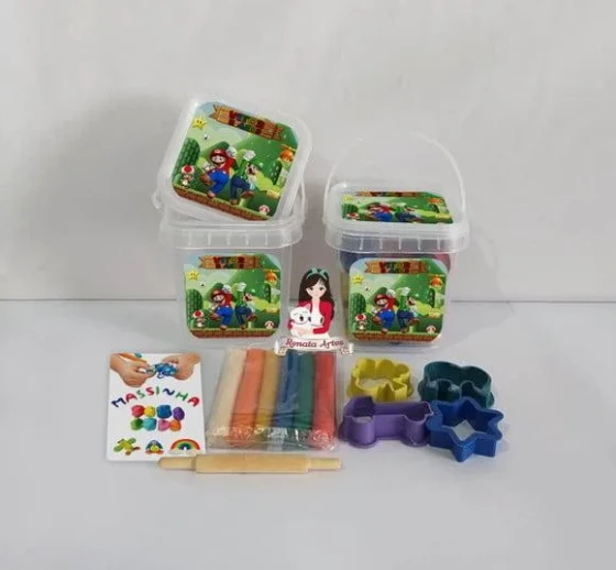 Kit Massinha no Baldinho Personalizado Super Mario