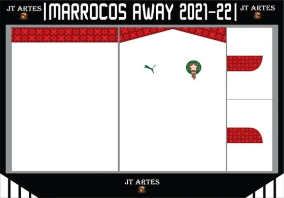 Vetor da Camisa do Marrocos Away 2021-22