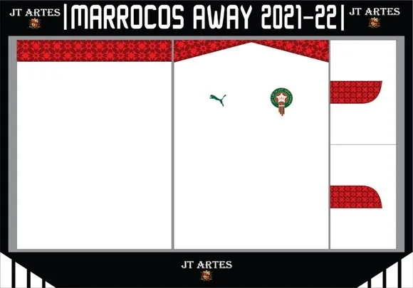Vetor da Camisa do Marrocos Away 2021-22