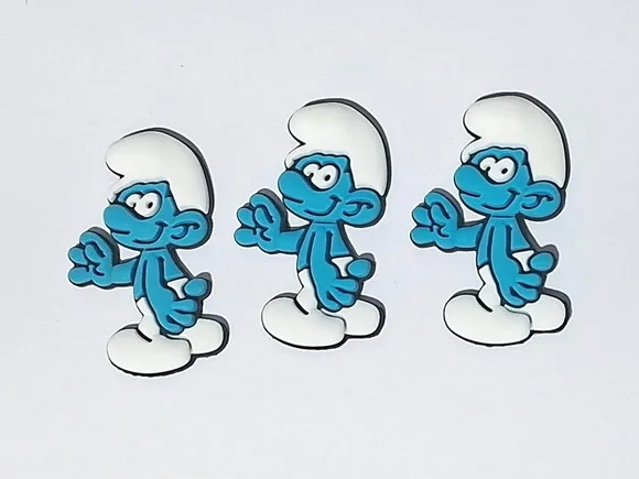 Aplique Smurf Emborrachado Pacote com 5 Unidades
