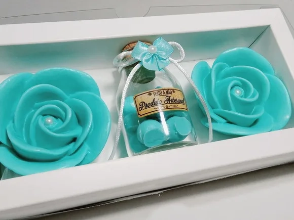 Kit Presente de Aniversário, Pote de Pérolas com Sabonetes
