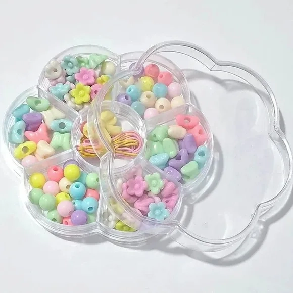 Kit Miçanga de Colar e Pulseira com Caixa Flor 10cm -35 Kits