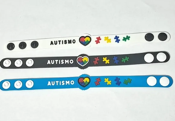 Pulseira Autismo Adulto 22cm Emborrachado - 3 Unidades