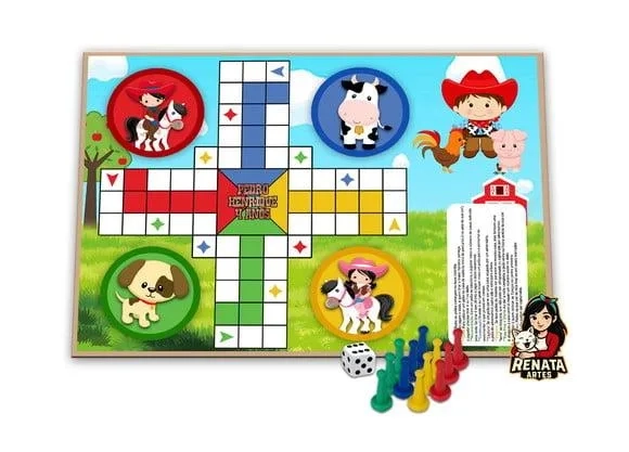 Jogo de Ludo Personalizado Fazendinha