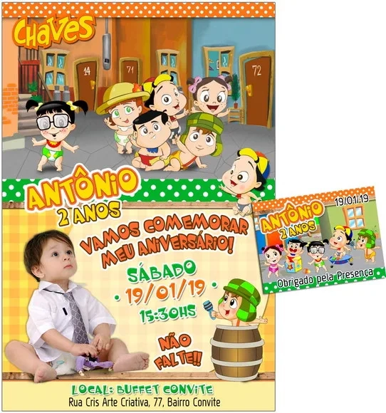 CONVITE DIGITAL C/TAG Chaves Baby