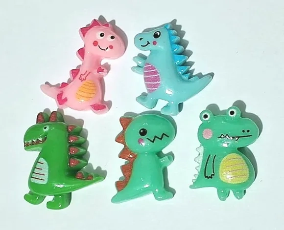 Aplique Dinossauro de Resina 2cm Pacotes com 10 Unidades