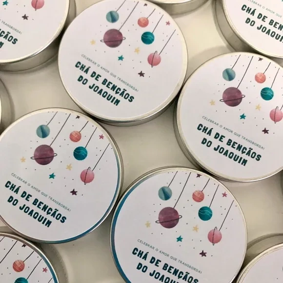 Lembrancinha Maternidade vela aromática Espaço
