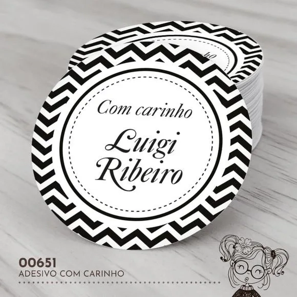 Adesivo Redondo com Carinho - 00651